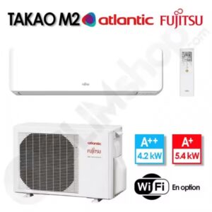 Climatiseur réversible Takao M2 Fujitsu Atlantic ASYG 14 KMCE.UI et AYOG 14 KMCC.UE - 4.2 kW