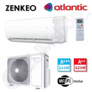 Climatiseur réversible Zenkeo Confort Atlantic R32 AS 009 NBB.UI et 1U 009 NBRB.UE - Wifi intégré - 2.5 kW