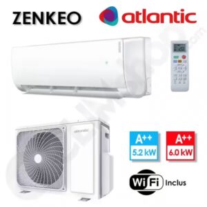Climatiseur réversible Zenkeo Confort Atlantic R32 AS 018 NBB.UI et 1U 018 NBRB.UE - Wifi intégré - 5 kW