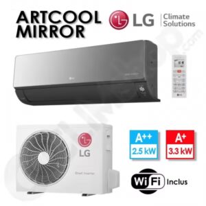 Climatiseur réversible LG Artcool Mirror AC09BK.NSJ et AC09BK.UA3 - 2.5 kW