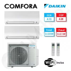 Bi-split Daikin climatisation 2MXM40A2V1B9 + 2xFTXP20N- WIFI - R32 (4,0 kW)