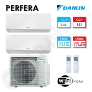 Bi-split Daikin climatisation 2MXM68A2V1B9 + CTXM15A + FTXM42A - R32 (6.8 kW)