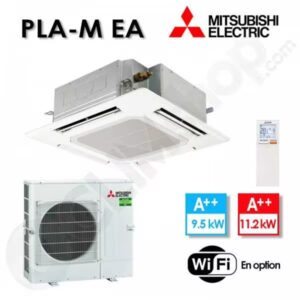 Climatiseur cassette Mitsubishi Electric R32 PLA-M100EA2 / PUZ-M100VA 900x900 avec télécommande de série PAR-SL100A-E - 9.5 kw