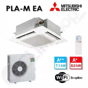 Climatiseur cassette Mitsubishi Electric R32 PLA-M71EA2 / SUZ-M71VA 900x900 avec télécommande de série PAR-SL100A-E - 7.1 kw