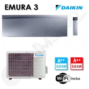 Climatiseur Réversible FTXJ50AS et RXJ50A Gris Silver - Emura 3 Daikin - 5 kW