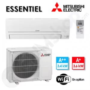 Climatiseur réversible Mitsubishi MSZ-HR35VF et MUZ-HR35VF - 3.4kW