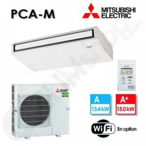 Climatiseur plafonnier Mitsubishi R32 PCA-M140KA2 / PUZ-M140VKA2 avec télécommande PAC-YT52CRA - 13.4 kw
