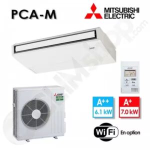 Climatiseur plafonnier Mitsubishi R32 PCA-M60KA2 / SUZ-M60VA avec télécommande PAC-YT52CRA - 6.1 kw