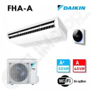 Plafonnier Daikin climatisation réversible SKY AIR Advance FHA50A9 / RXM50A avec télécommande BRC1H52W - 5 kw